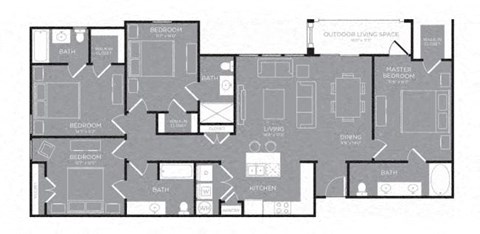 Floor plan for 4 beds, 4 baths, 1684 sqft